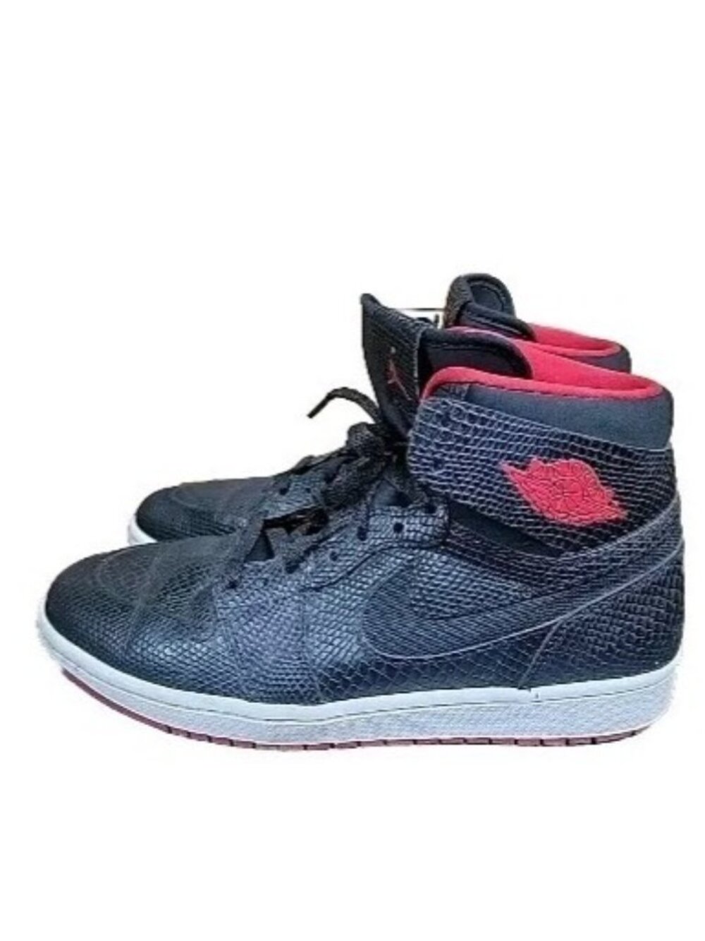 Air Jordan 1 Retro High Nouveau Snakeskin Shoes SZ 10 Black Red White 819176-001